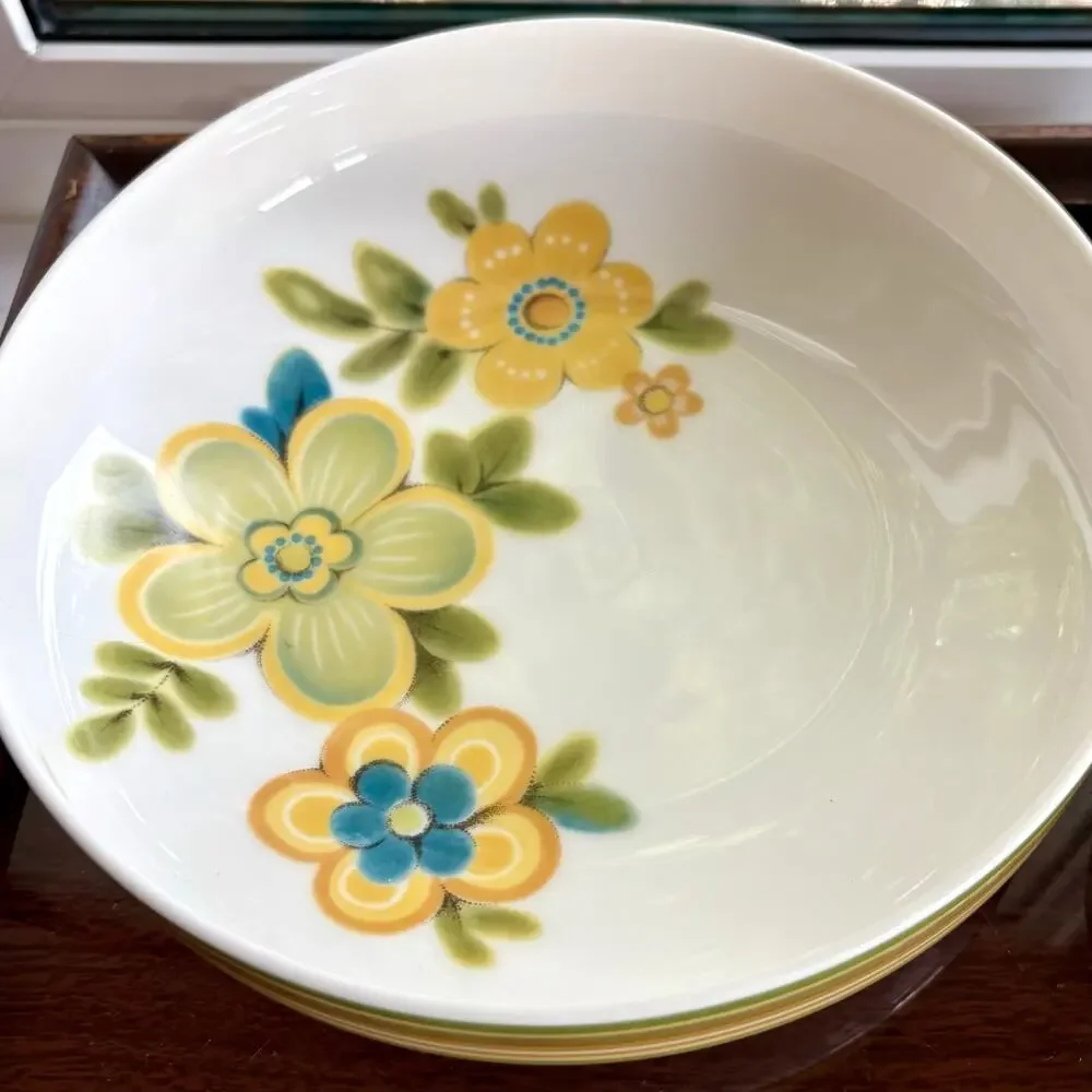 Noritake Chestnuthill Floral Stoneware Bowl, Creamer, and Sugar Set Vintage